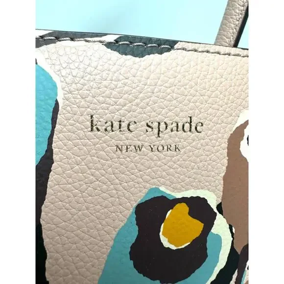 NWT Kate Spade *Eva Paper Rose* Small Top Zip Pink Floral Satchel Purse Bag - Picture 7 of 9